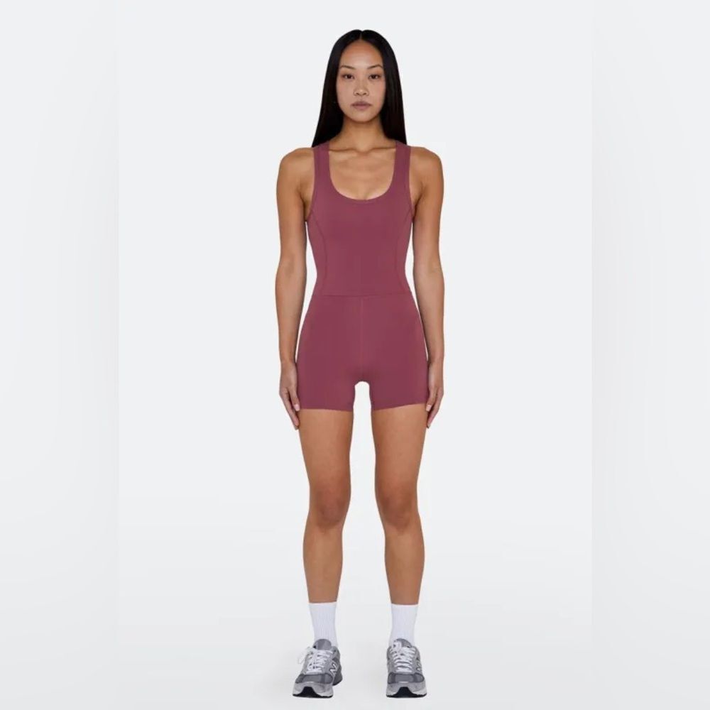 SET Active Mauve Scoop-Neck Short Jumpsuit